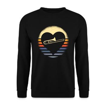 Posaune Musiker Blasmusik - Unisex Pullover - Schwarz - Vorne - Alina (178cm) & Michal (187cm)