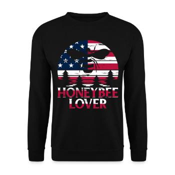 Honeybee Lover Beekeeping Bees - Honeybee Beekeepe - Unisex Pullover - Schwarz - Vorne - Alina (178cm) & Michal (187cm)