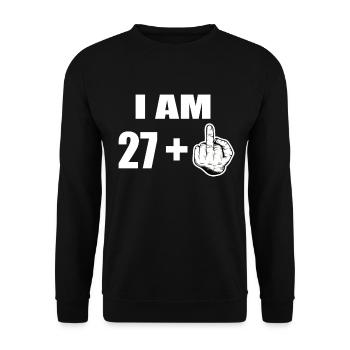 28 Geburtstag - Unisex Pullover - Schwarz - Vorne - Alina (178cm) & Michal (187cm)
