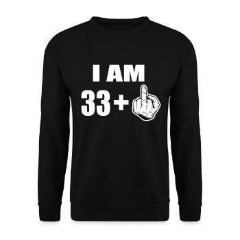34 Geburtstag - Unisex Pullover - Schwarz - Vorne - Alina (178cm) & Michal (187cm)
