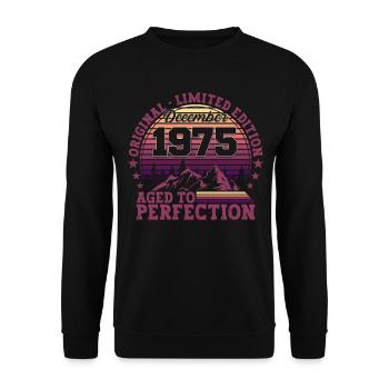 Original Décembre 1975 Cadeau du 47e anniversaire - Sweat-shirt Unisexe - noir - Devant - Alina (178cm) & Michal (187cm)