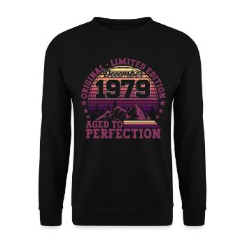 Cadeau original du 43e anniversaire de décembre 1979 - Sweat-shirt Unisexe - noir - Devant - Alina (178cm) & Michal (187cm)