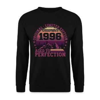 Original December 1996 26th Birthday Gift - Unisex Sweatshirt - black - Front - Alina (178cm) & Michal (187cm)