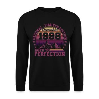 Original December 1998 24th Birthday Gift - Unisex Sweatshirt - black - Front - Alina (178cm) & Michal (187cm)