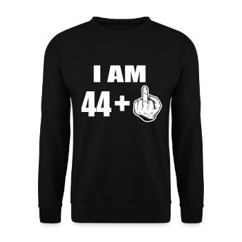 45 Geburtstag - Unisex Pullover - Schwarz - Vorne - Alina (178cm) & Michal (187cm)