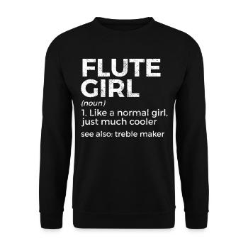 Flute Flute Musicians Brass Music - Unisex Sweatshirt - black - Front - Alina (178cm) & Michal (187cm)