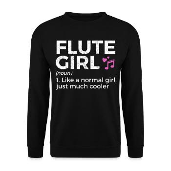 Flute Flute Musicians Brass Music - Unisex Sweatshirt - black - Front - Alina (178cm) & Michal (187cm)