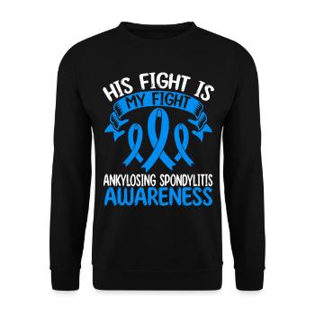 Spondylarthrite ankylosante Son combat est mon combat - Sweat-shirt Unisexe - noir - Devant - Alina (178cm) & Michal (187cm)