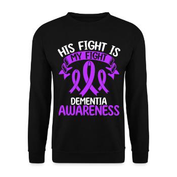 Mois du ruban de la démence Son combat est mon combat - Sweat-shirt Unisexe - noir - Devant - Alina (178cm) & Michal (187cm)