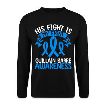 Guillain Barre Ribbon Month His Fight is my Fight - Unisex Sweatshirt - black - Front - Alina (178cm) & Michal (187cm)