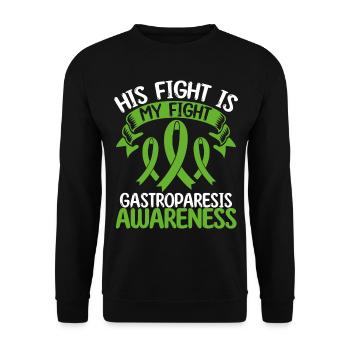 Mois du ruban de gastroparésie Son combat est mon combat - Sweat-shirt Unisexe - noir - Devant - Alina (178cm) & Michal (187cm)