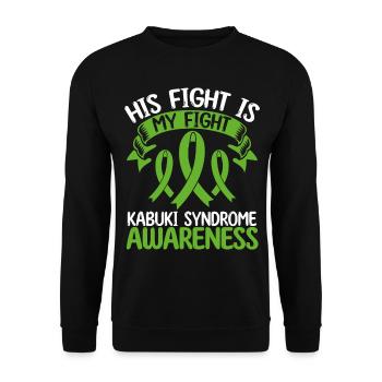 Kabuki Syndrome Ribbon Month His Fight is my Fight - Unisex Pullover - Schwarz - Vorne - Alina (178cm) & Michal (187cm)