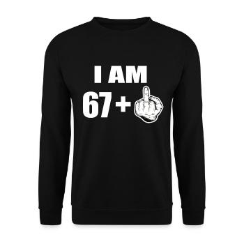 68th birthday - Unisex Sweatshirt - black - Front - Alina (178cm) & Michal (187cm)