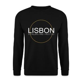 Lisbon Quote - Unisex Sweatshirt - black - Front - Alina (178cm) & Michal (187cm)