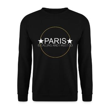 Paris Spruch - Unisex Pullover - Schwarz - Vorne - Alina (178cm) & Michal (187cm)