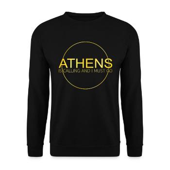 Athens Saying - Unisex Sweatshirt - black - Front - Alina (178cm) & Michal (187cm)