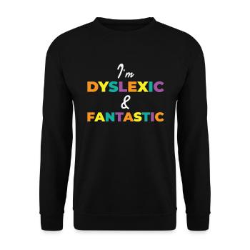 Dyslexia Awareness Colorful Learning Disability - Unisex Sweatshirt - black - Front - Alina (178cm) & Michal (187cm)