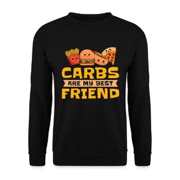 Glucides Best Friend Fast Food Santé - Sweat-shirt Unisexe - noir - Devant - Alina (178cm) & Michal (187cm)