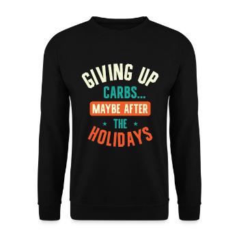 Weihnachtsferien Kohlenhydrate Foodie Fitness - Unisex Pullover - Schwarz - Vorne - Alina (178cm) & Michal (187cm)