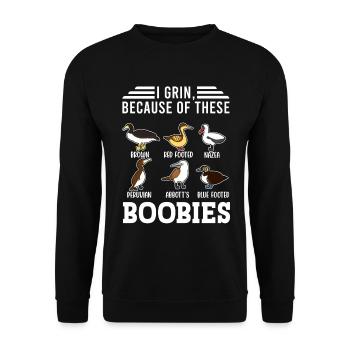 Funny Booby Seabirds Collection - Unisex Sweatshirt - black - Front - Alina (178cm) & Michal (187cm)