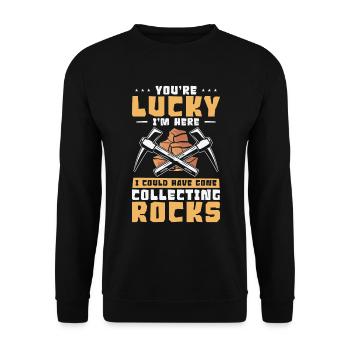 Rockhound Rock Collectors Minéraux Pierres précieuses - Sweat-shirt Unisexe - noir - Devant - Alina (178cm) & Michal (187cm)