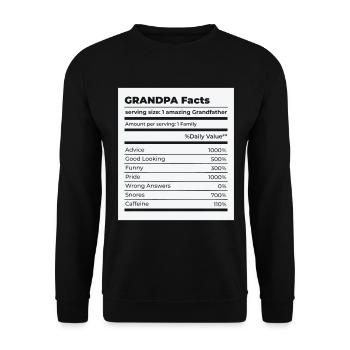 Faits sur les grands-pères les plus étonnants de la fête des grands-parents - Sweat-shirt Unisexe - noir - Devant - Alina (178cm) & Michal (187cm)
