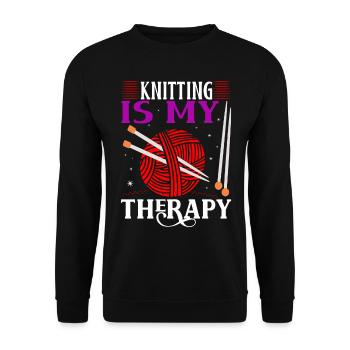 Lustiges Stricken - Unisex Pullover - Schwarz - Vorne - Alina (178cm) & Michal (187cm)