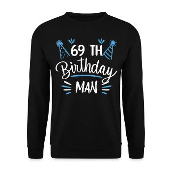 69 ans - cadeau d'anniversaire 69 ans - Sweat-shirt Unisexe - noir - Devant - Alina (178cm) & Michal (187cm)