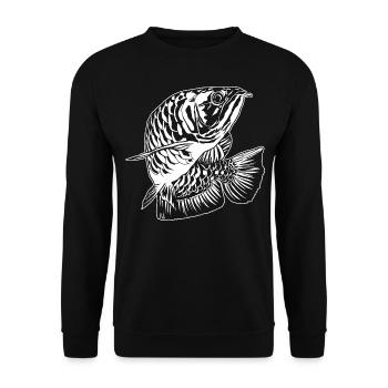 Arowana Fish Graphic Fishes Lover Fishing Gear - Unisex Sweatshirt - black - Front - Alina (178cm) & Michal (187cm)