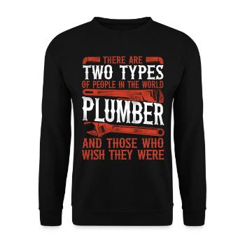 Plumbing Plumber Vintage There Are - Unisex Sweatshirt - black - Front - Alina (178cm) & Michal (187cm)
