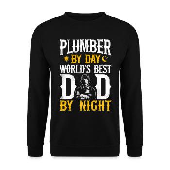 Plumbing Plumber Dad Vintage - Unisex Sweatshirt - black - Front - Alina (178cm) & Michal (187cm)