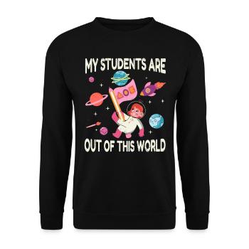 Primary School Teacher Kindergarten Educator - Unisex Sweatshirt - black - Front - Alina (178cm) & Michal (187cm)
