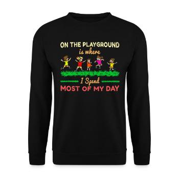 Primary School Teacher Kindergarten Educator - Unisex Sweatshirt - black - Front - Alina (178cm) & Michal (187cm)