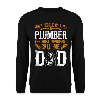Plumbing Plumber Dad Vintage Some - Unisex Sweatshirt - black - Front - Alina (178cm) & Michal (187cm)