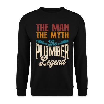 Plumbing Plumber Dad Vintage Retro - Unisex Sweatshirt - black - Front - Alina (178cm) & Michal (187cm)