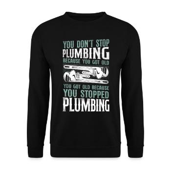Plumbing Plumber Retired Vintage - Unisex Sweatshirt - black - Front - Alina (178cm) & Michal (187cm)