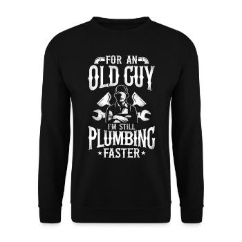 Plumbing Plumber Grandpa Retired - Unisex Sweatshirt - black - Front - Alina (178cm) & Michal (187cm)