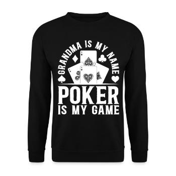 Joueur de poker Grand-mère est mon nom Le poker est mon jeu - - Sweat-shirt Unisexe - noir - Devant - Alina (178cm) & Michal (187cm)