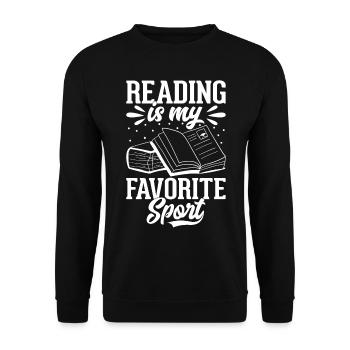 La lecture est mon sport préféré - Book Reading Book L - Sweat-shirt Unisexe - noir - Devant - Alina (178cm) & Michal (187cm)