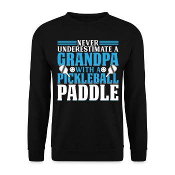 Pickleball Grandpa Pickleball Paddle Pickleball Pl - Unisex Pullover - Schwarz - Vorne - Alina (178cm) & Michal (187cm)