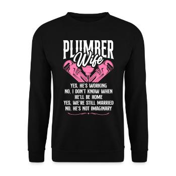 Plumbing Plumber Wife Plumber Wife - Unisex Pullover - Schwarz - Vorne - Alina (178cm) & Michal (187cm)