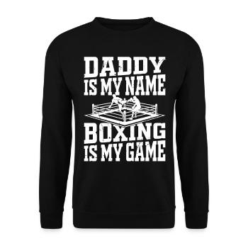 Boxing Daddy is my Name Boxing is my Game Boxingma - Unisex Pullover - Schwarz - Vorne - Alina (178cm) & Michal (187cm)