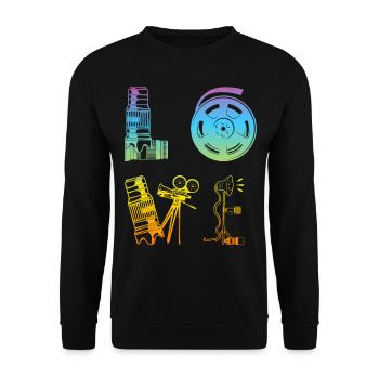 AMOUR Amateur de photographie Photographe Appareil photo Photogr - Sweat-shirt Unisexe - noir - Devant - Alina (178cm) & Michal (187cm)