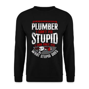 Plumbing Plumber Vintage Plumber I - Unisex Pullover - Schwarz - Vorne - Alina (178cm) & Michal (187cm)