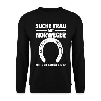 Pferd Reitsport Reiten Pferdesport Norweger - Unisex Pullover - Schwarz - Vorne - Alina (178cm) & Michal (187cm)