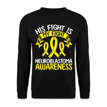 Neuroblastoma Ribbon Month His Fight is my Fight - Unisex Pullover - Schwarz - Vorne - Alina (178cm) & Michal (187cm)