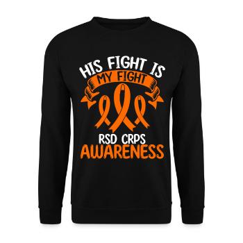 RSD CRPS Ribbon Month His Fight is my Fight - Unisex Sweatshirt - black - Front - Alina (178cm) & Michal (187cm)