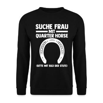 Pferd Reitsport Reiten Pferdesport Quarter Horse - Unisex Pullover - Schwarz - Vorne - Alina (178cm) & Michal (187cm)