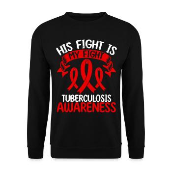 Mois du ruban contre la tuberculose Son combat est mon combat - Sweat-shirt Unisexe - noir - Devant - Alina (178cm) & Michal (187cm)