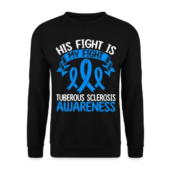 Tuberous Sclerosis Ribbon His Fight is my Fight - Unisex Sweatshirt - black - Front - Alina (178cm) & Michal (187cm)